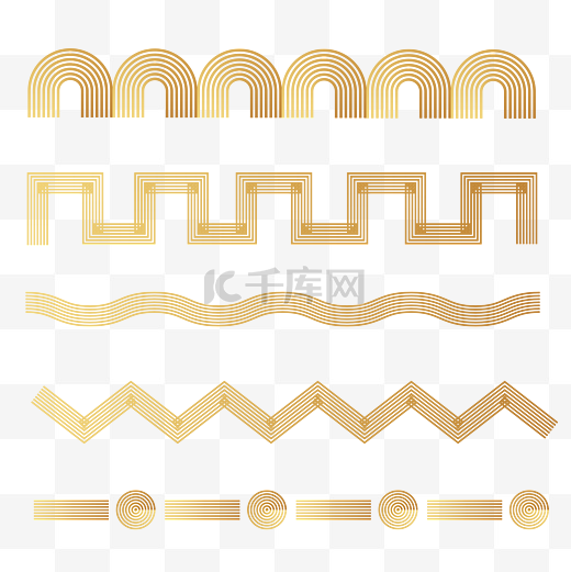 矢量金色纹路装饰线条春节分割线图片