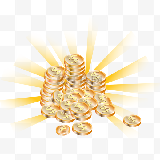 金币堆金子元素图片