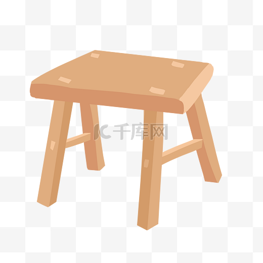 木质小板凳装饰插画图片