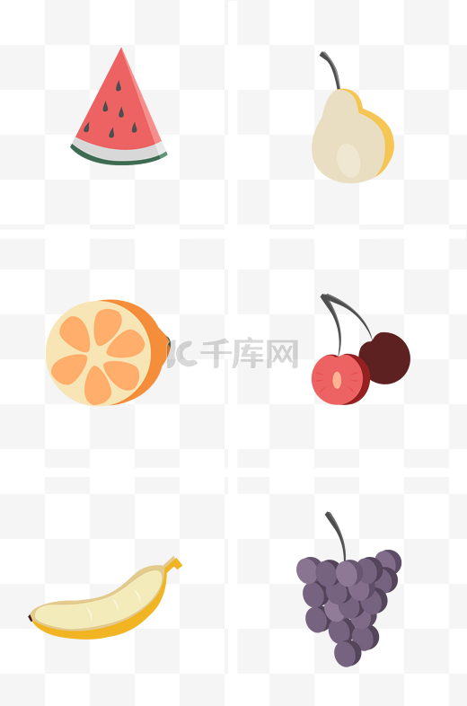 扁平水果合集图片