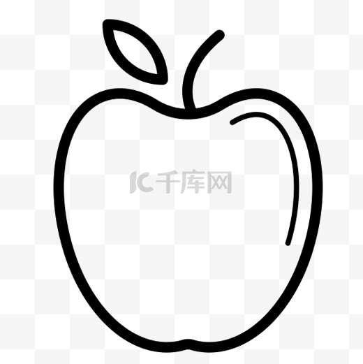 黑色创意苹果食物元素图片