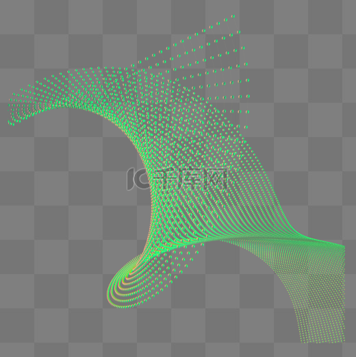 科技智能魔幻数据点状线几何体螺旋绿色图片