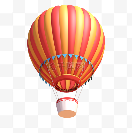 3d橘色热气球图片