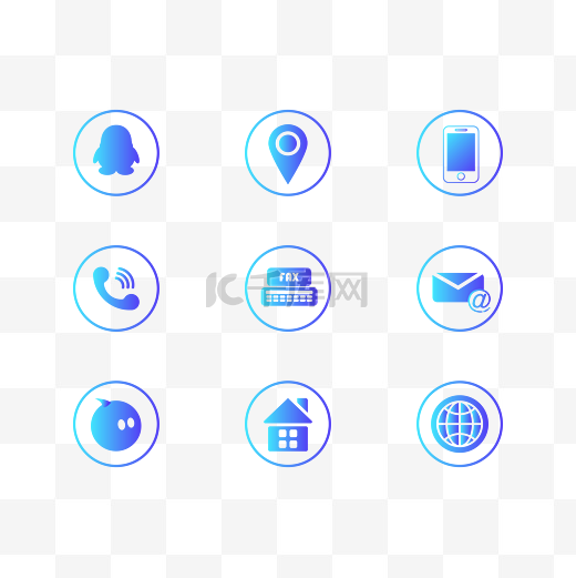 蓝色渐变icon图标图片