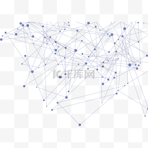 蓝色科技感网络节点图片