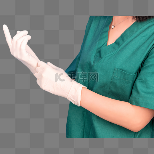 手术医生带消毒手套动作图片