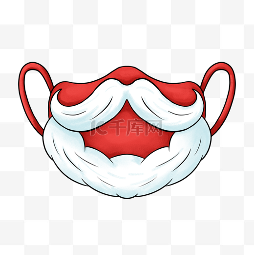 彩色红色口罩santa beard口罩圣诞胡子图片