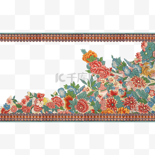 中国古典装饰边框繁花似锦花开富贵图片