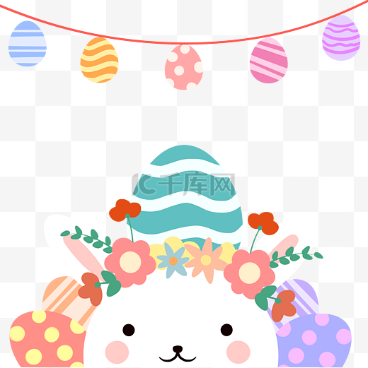 复活节彩蛋兔子装饰图片