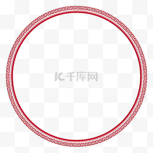 中国风深红色回纹圆框图片