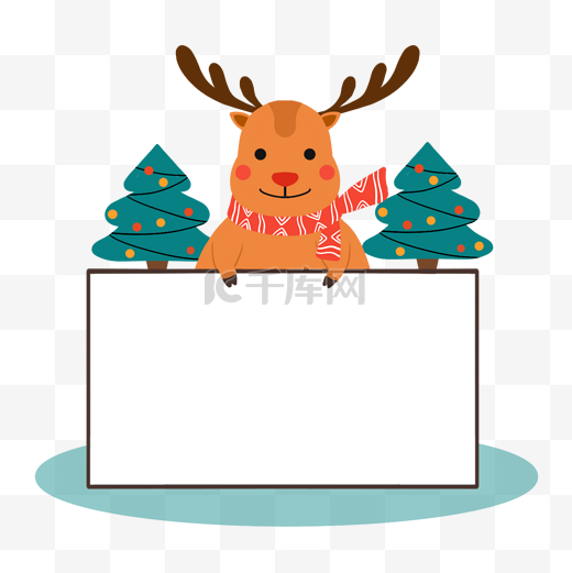 圣诞节麋鹿边框图片