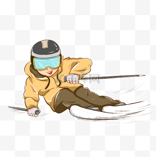手绘创意滑雪人物图片