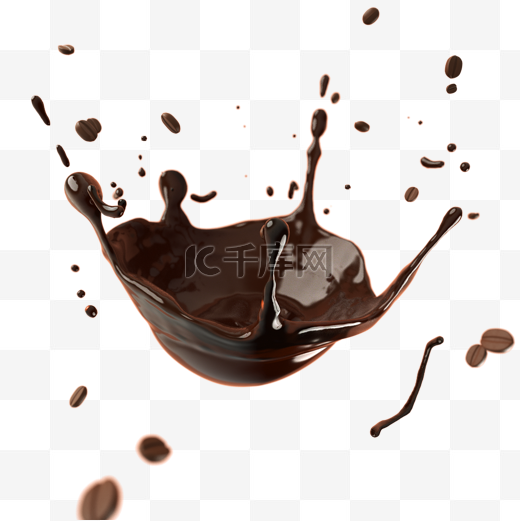 咖啡液体咖啡豆3d元素图片