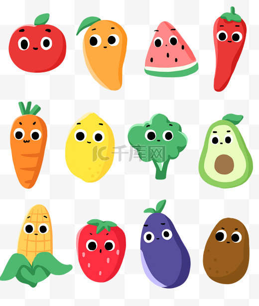 拟人蔬菜水果表情包图片