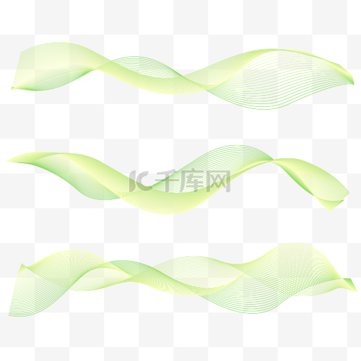 绿色抽象波纹曲线图片