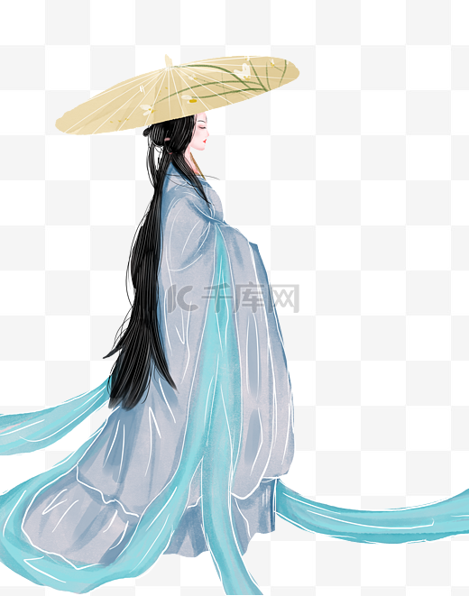 中国风古风美女手拿伞图片