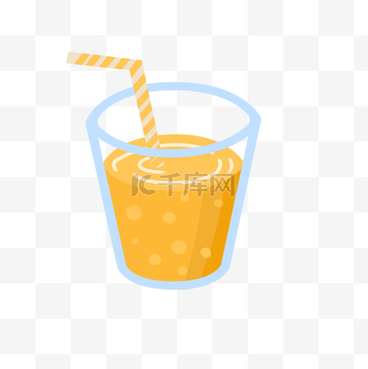 夏天橙汁果汁饮料卡通可爱免抠素材图片