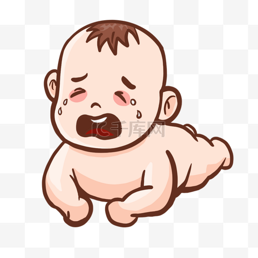 哭泣的婴儿宝贝插画图片