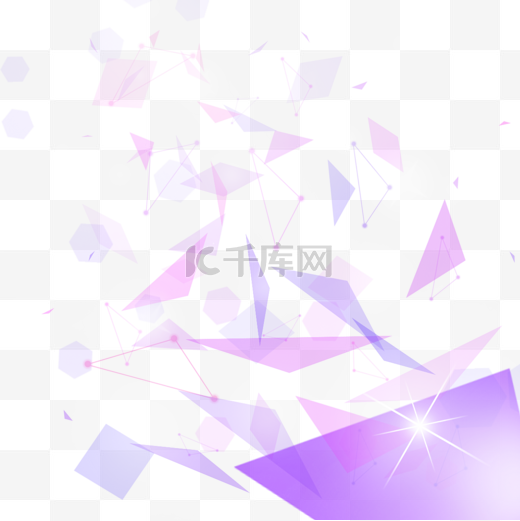 科技风格粉紫色几何形漂浮光效图片