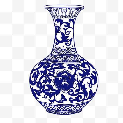 古风青花瓷瓷器花瓶图片