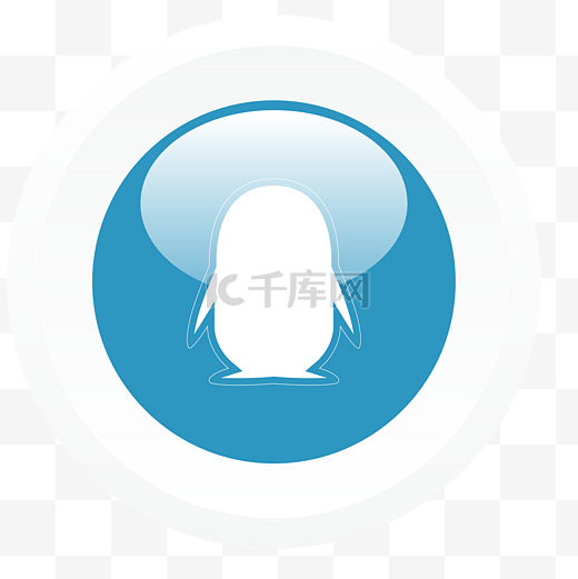 蓝色QQ企鹅图标图片