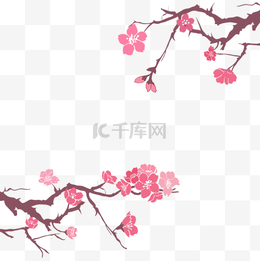 清明樱花祭梦幻花朵边框图片