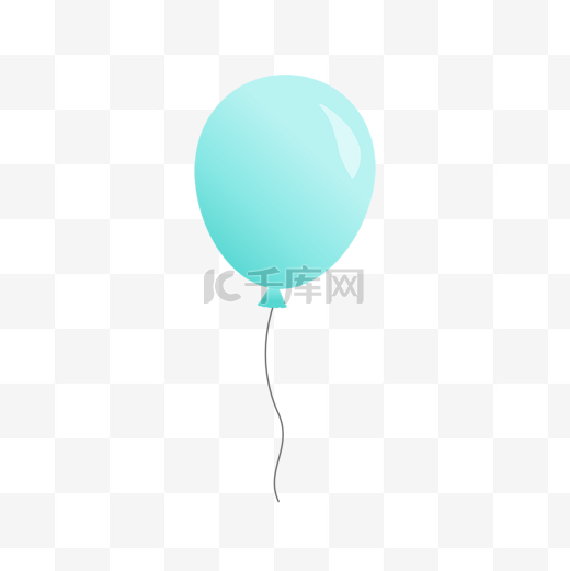 湖蓝色卡通生日气球图片