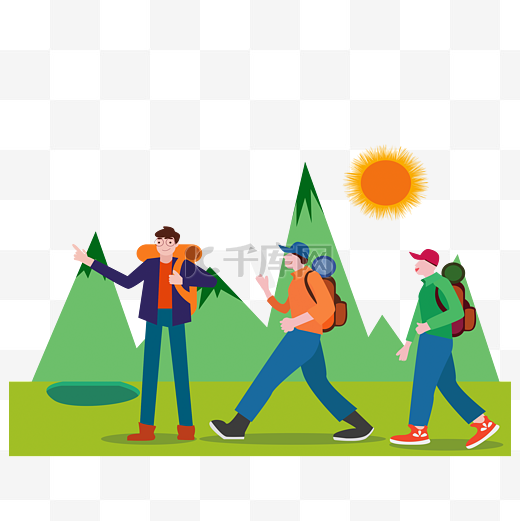 大学青春夏令营露营背包远足山森林旅游图片