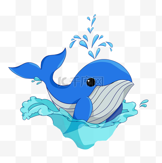 蓝色创意鲸鱼元素图片