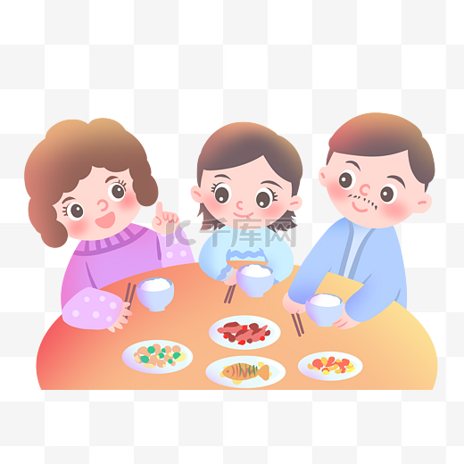 一家人吃饭家庭图片