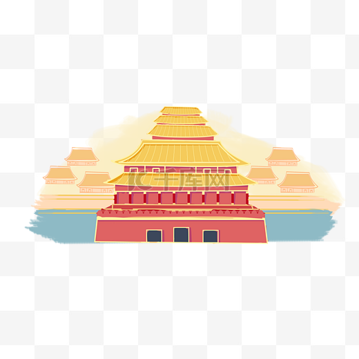 北京故宫插画古代建筑图片