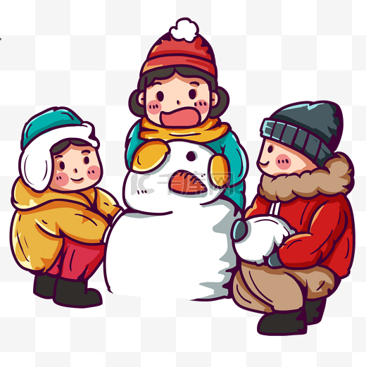 堆雪人的冬季活动图片