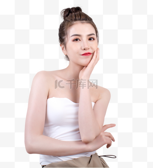 简约人像美女脸部特写医疗美容图片