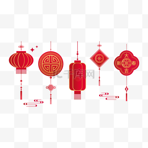 春节虎年吊饰中国结国庆灯笼图片