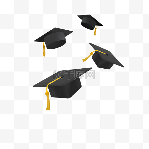 毕业季飞起来的学士帽图片