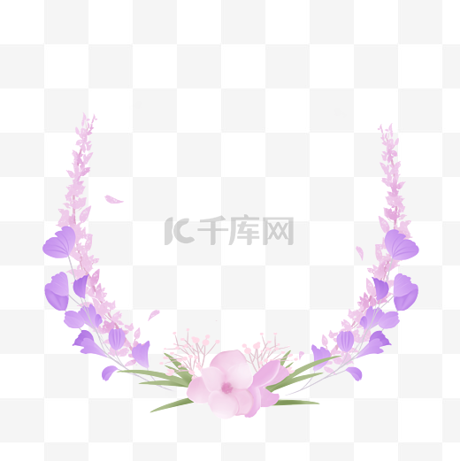 小清新紫色植物花环图片