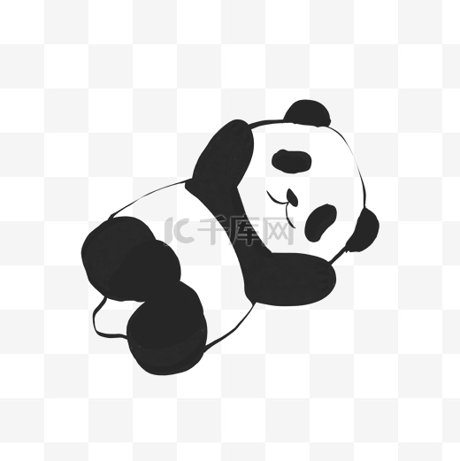 中国风水墨熊猫宝宝图片
