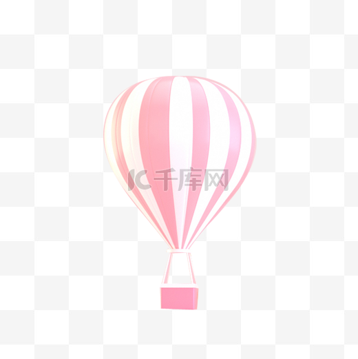 粉色圆弧光泽热气球元素图片