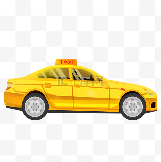 出租车黄色汽车侧面图片