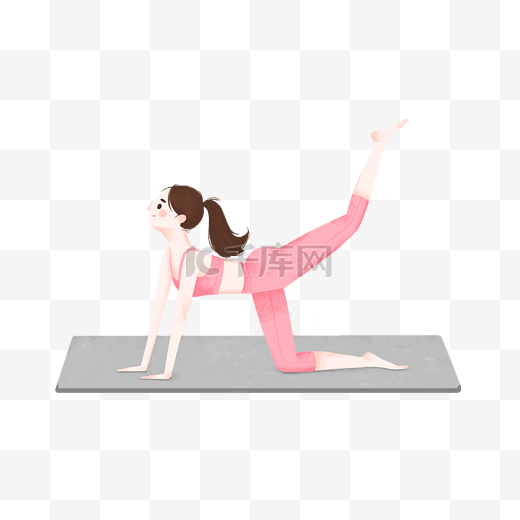 运动健身瑜伽插画设计手绘广告设计图片