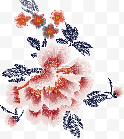 刺绣装饰花朵图片