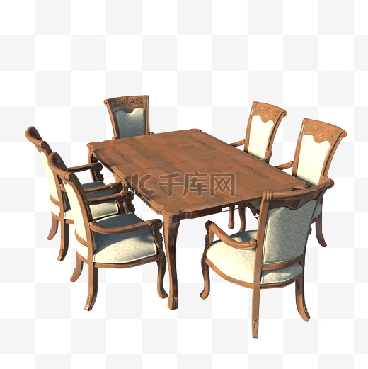 中式实木餐桌椅组合图片