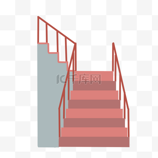 楼房建筑楼梯插画图片