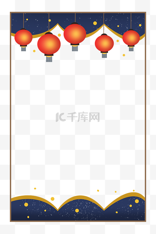 中秋节中秋佳节灯笼中式简约边框图片