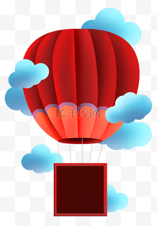 卡通热气球二维码边框图片