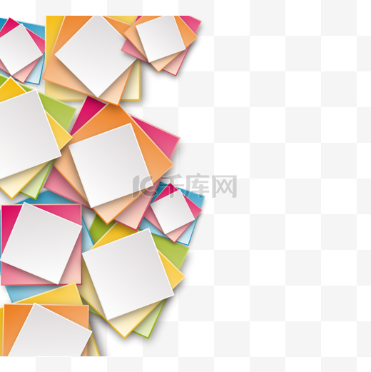 抽象几何立体方形彩色边框图片