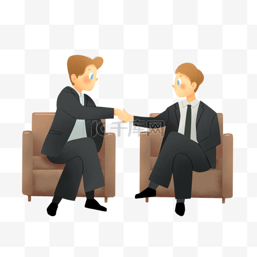 商务人士握手谈话图片