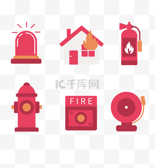 扁平消防图标图片