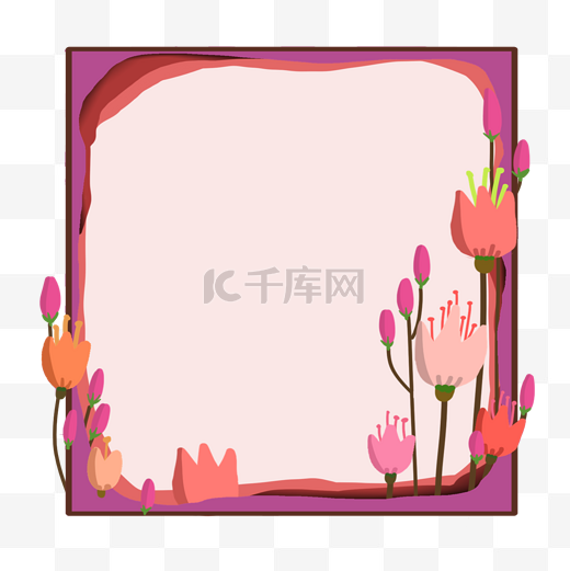 花朵边框植物粉色花边图片