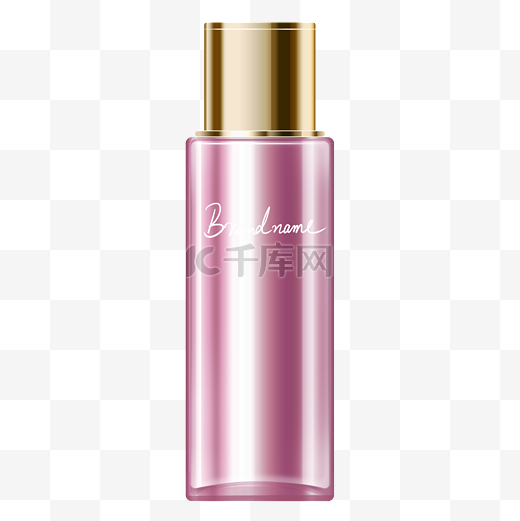 化妆品高瓶子粉色金盖图片